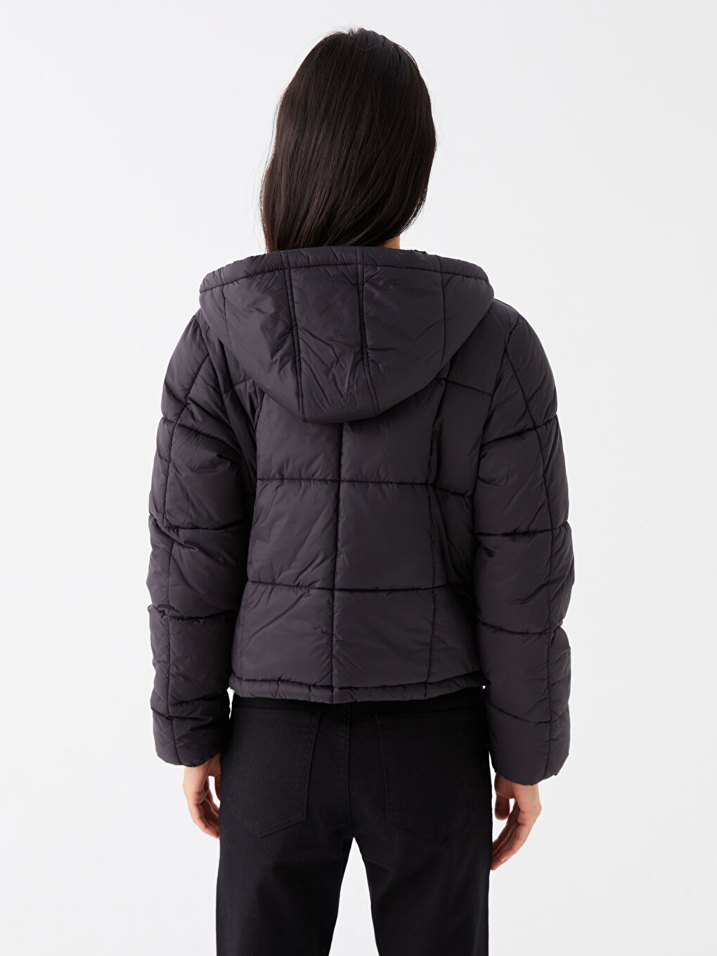 LCW Vision Women's Hooded Plain Puffer Coat -W30463Z8-CVL