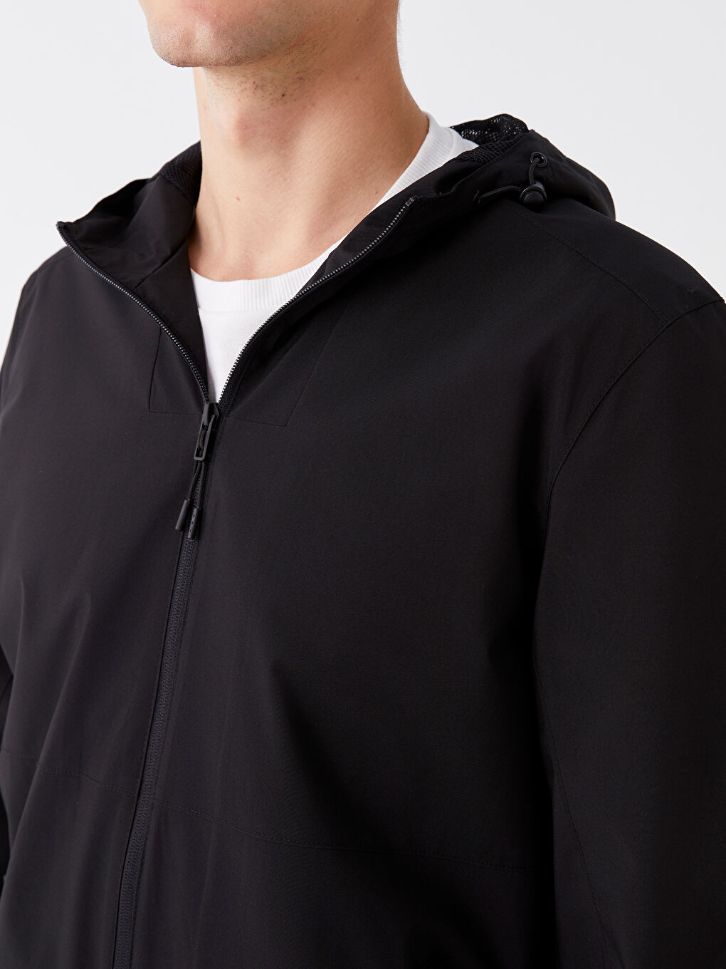 Regular Fit Hooded Men's Raincoat -W30471Z8-CVL