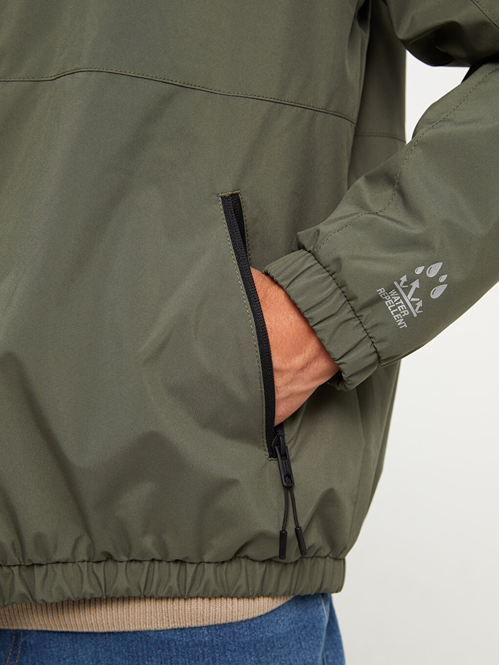 Дождевик с капюшоном стандартного кроя для мужчин-3