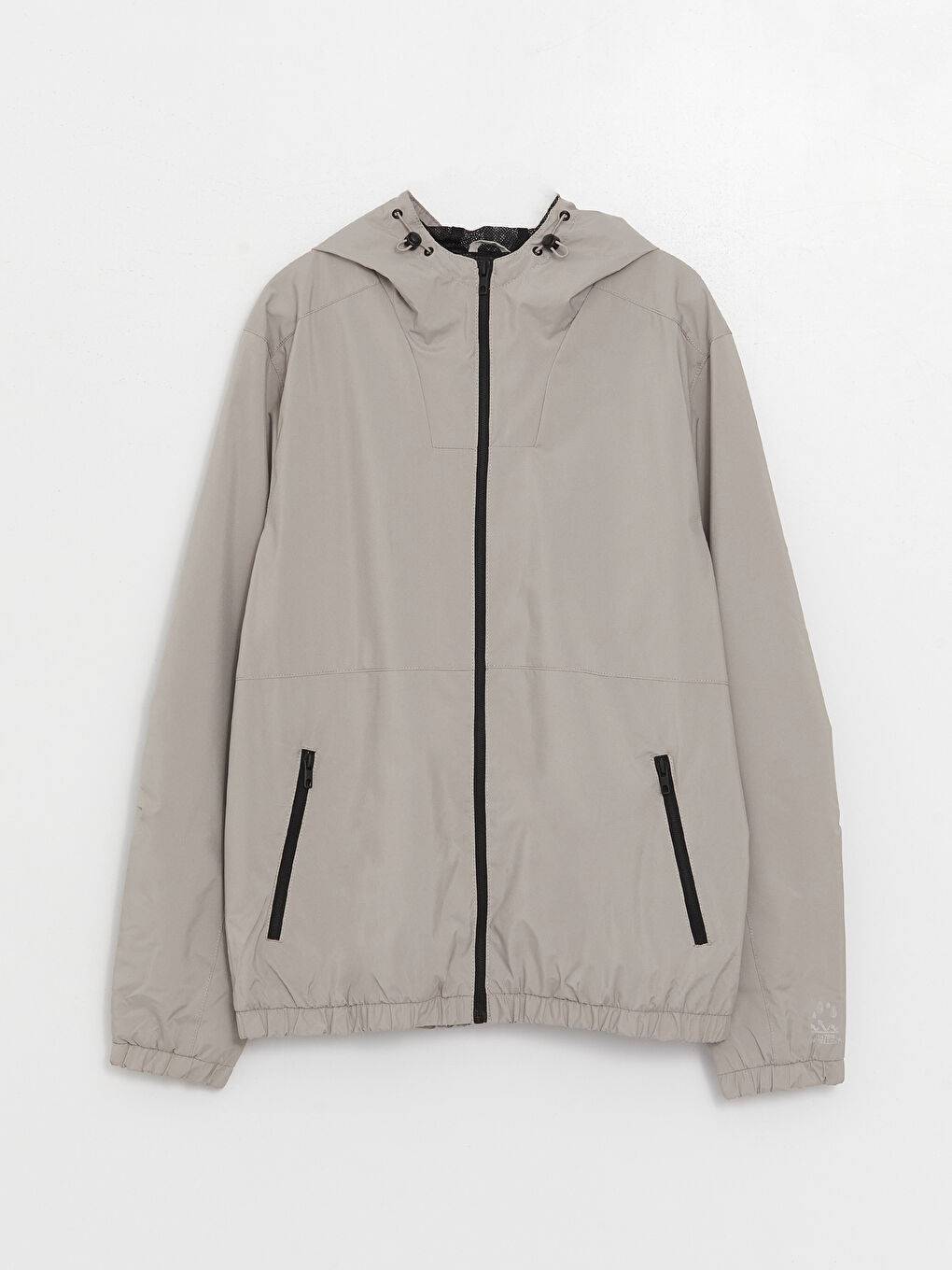 Bej Regular Fit Kapüşonlu Erkek Yağmurluk-5