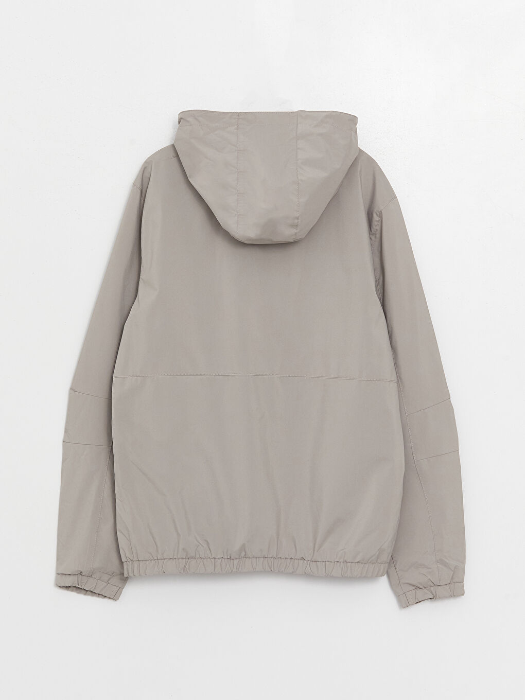 Bej Regular Fit Kapüşonlu Erkek Yağmurluk-6