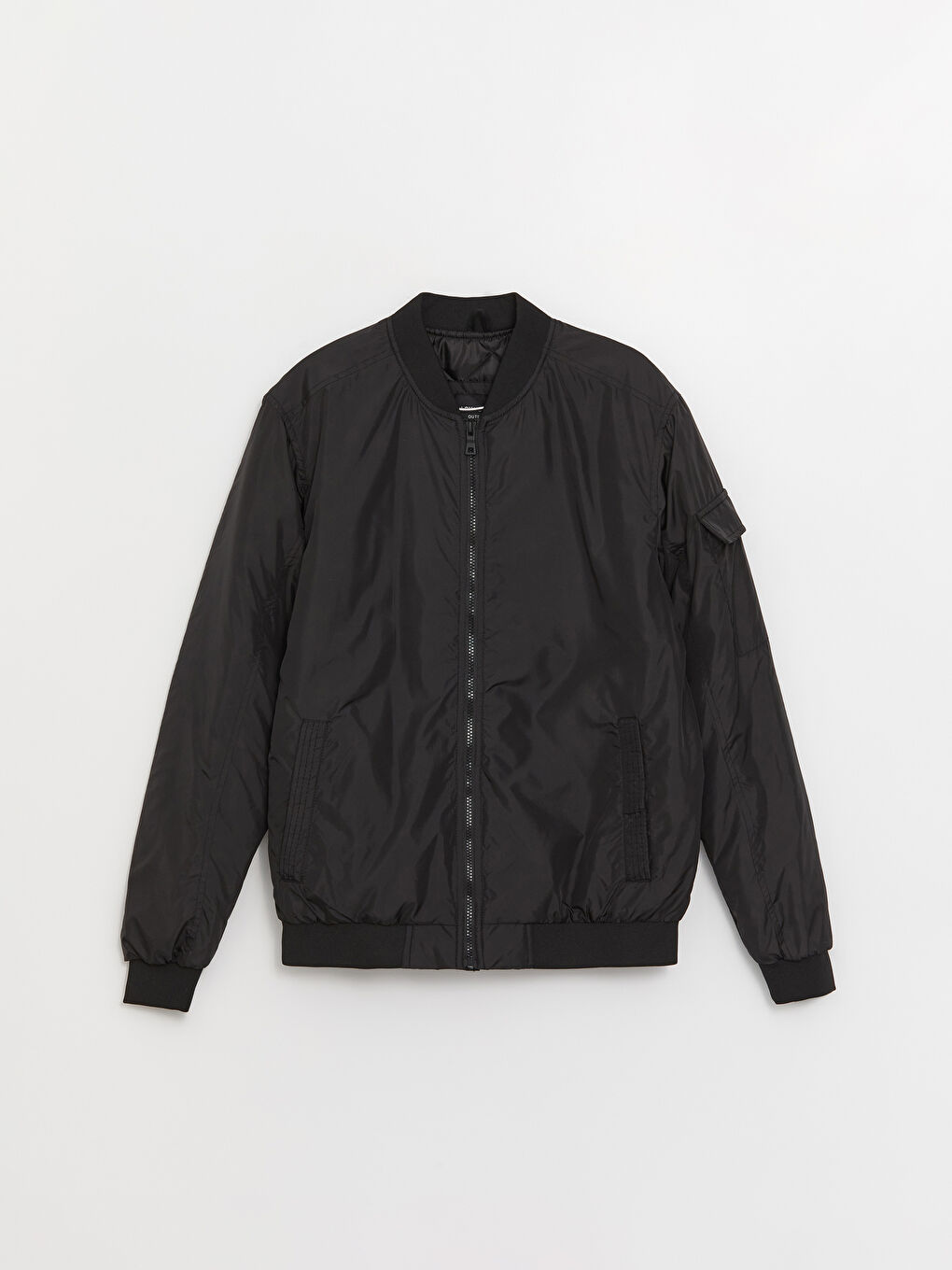 Siyah Rahat Kalıp Kolej Yaka Bomber Erkek Mont-6