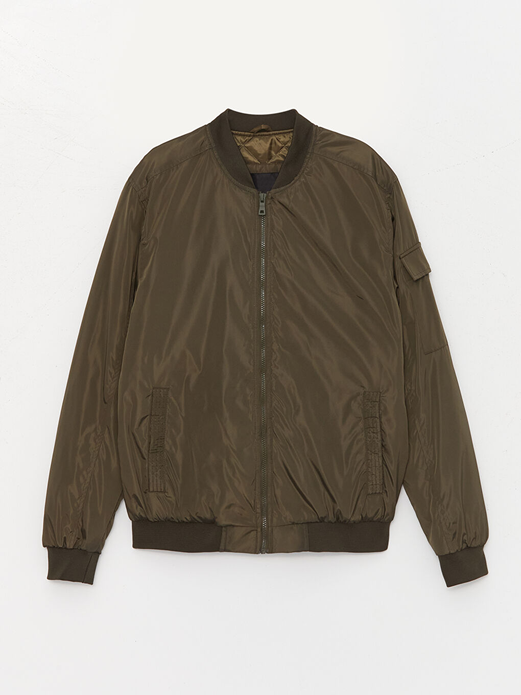 Haki Rahat Kalıp Kolej Yaka Bomber Erkek Mont-6