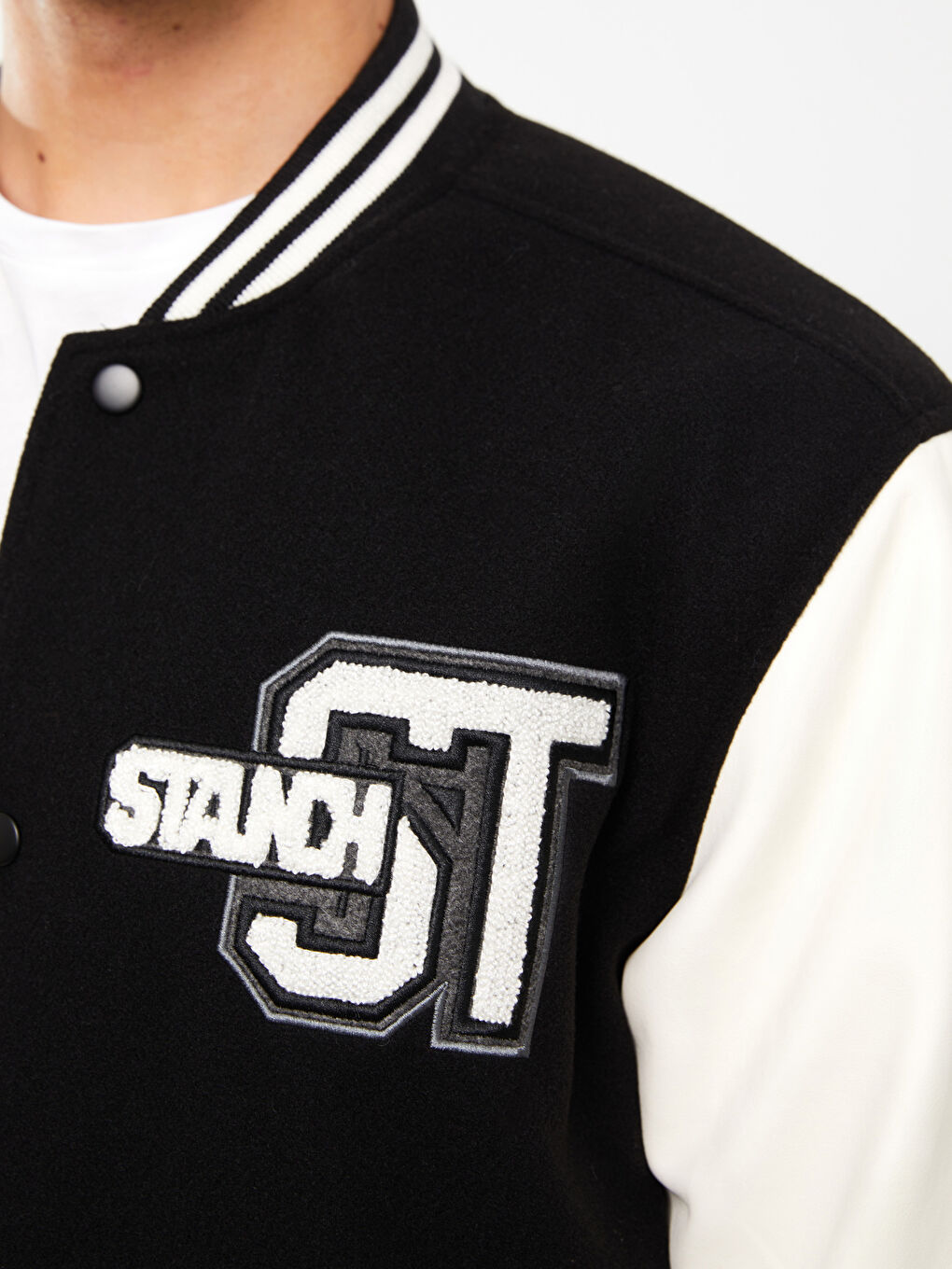 Standard Fit Long Sleeve Men's College Jacket-3