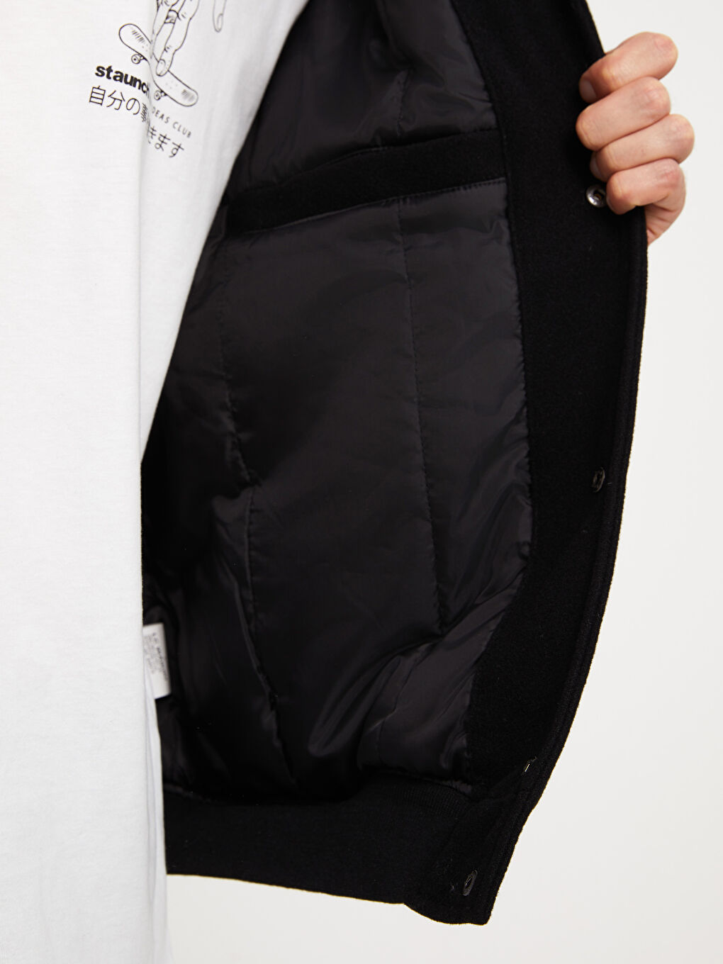 Standard Fit Long Sleeve Men's College Jacket-4