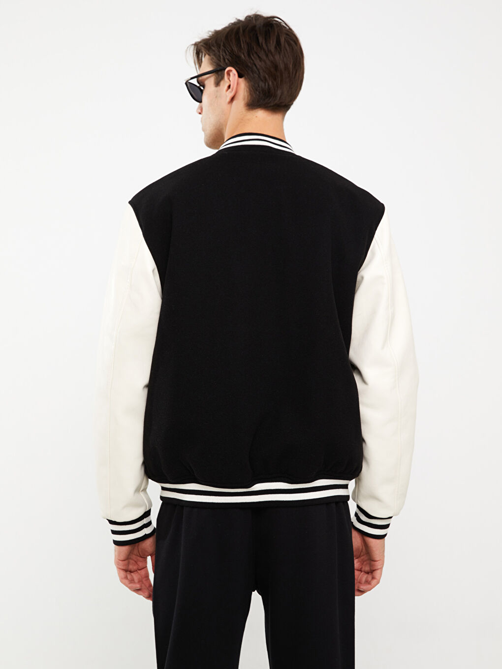 Standard Fit Long Sleeve Men's College Jacket-5
