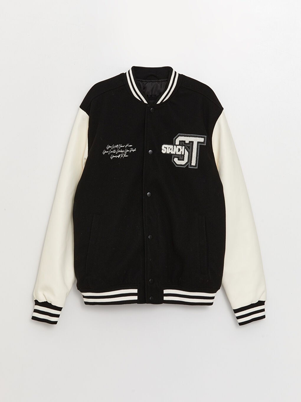 Standard Fit Long Sleeve Men's College Jacket-6