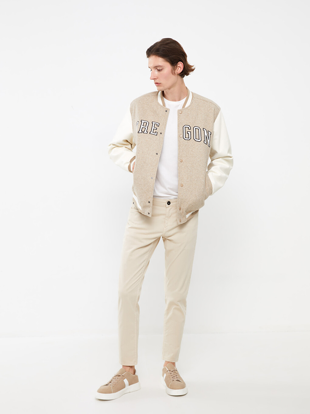 Standard Fit Long Sleeve Men's College Jacket-1