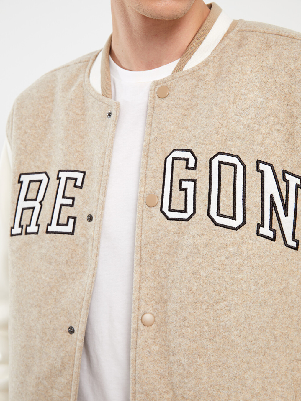 Standard Fit Long Sleeve Men's College Jacket-3