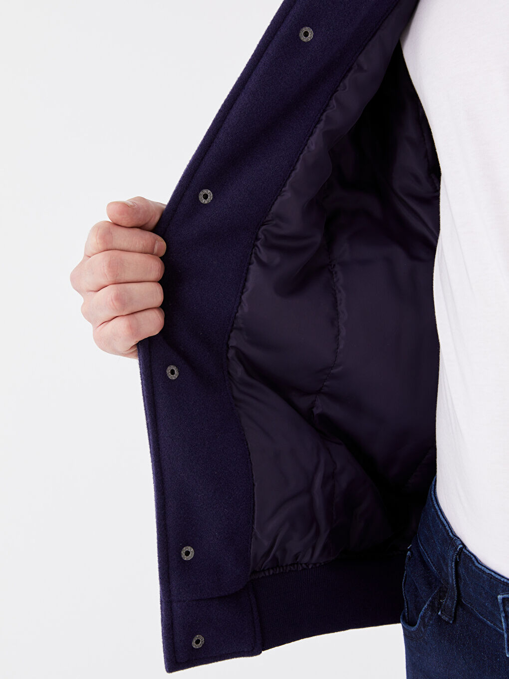 Мужской бомбер стандартного кроя с воротником колледж-4