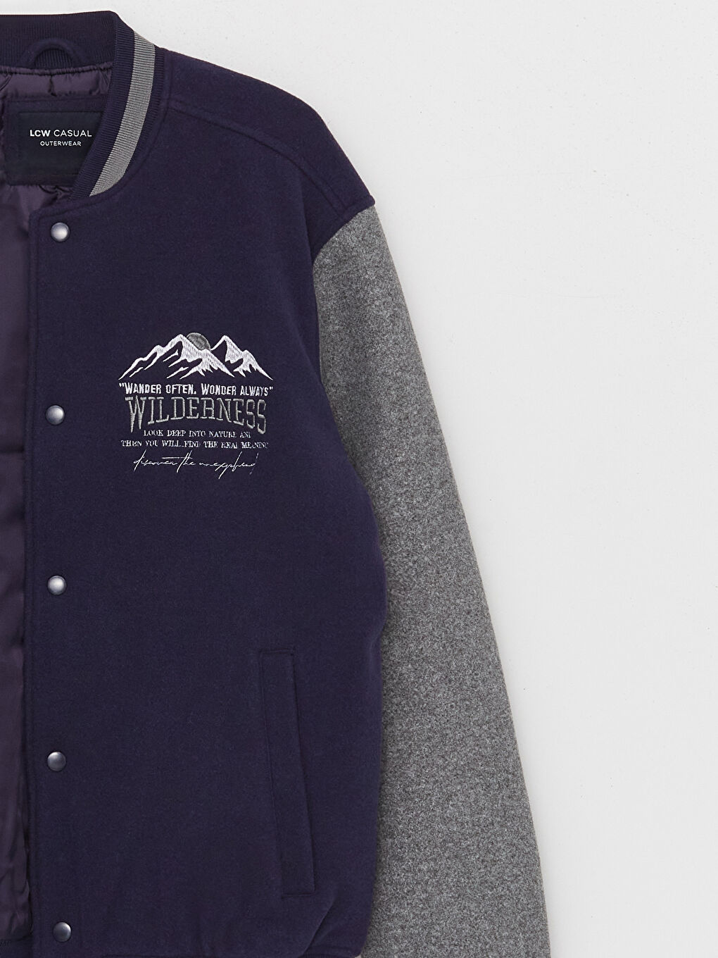 Мужской бомбер стандартного кроя с воротником колледж-8