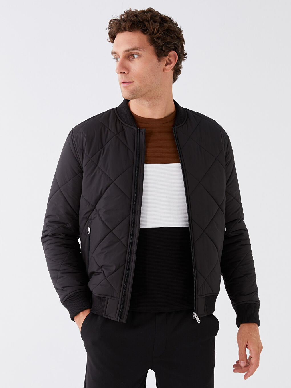 Standardni kroj koledž kragna muški puffer-1