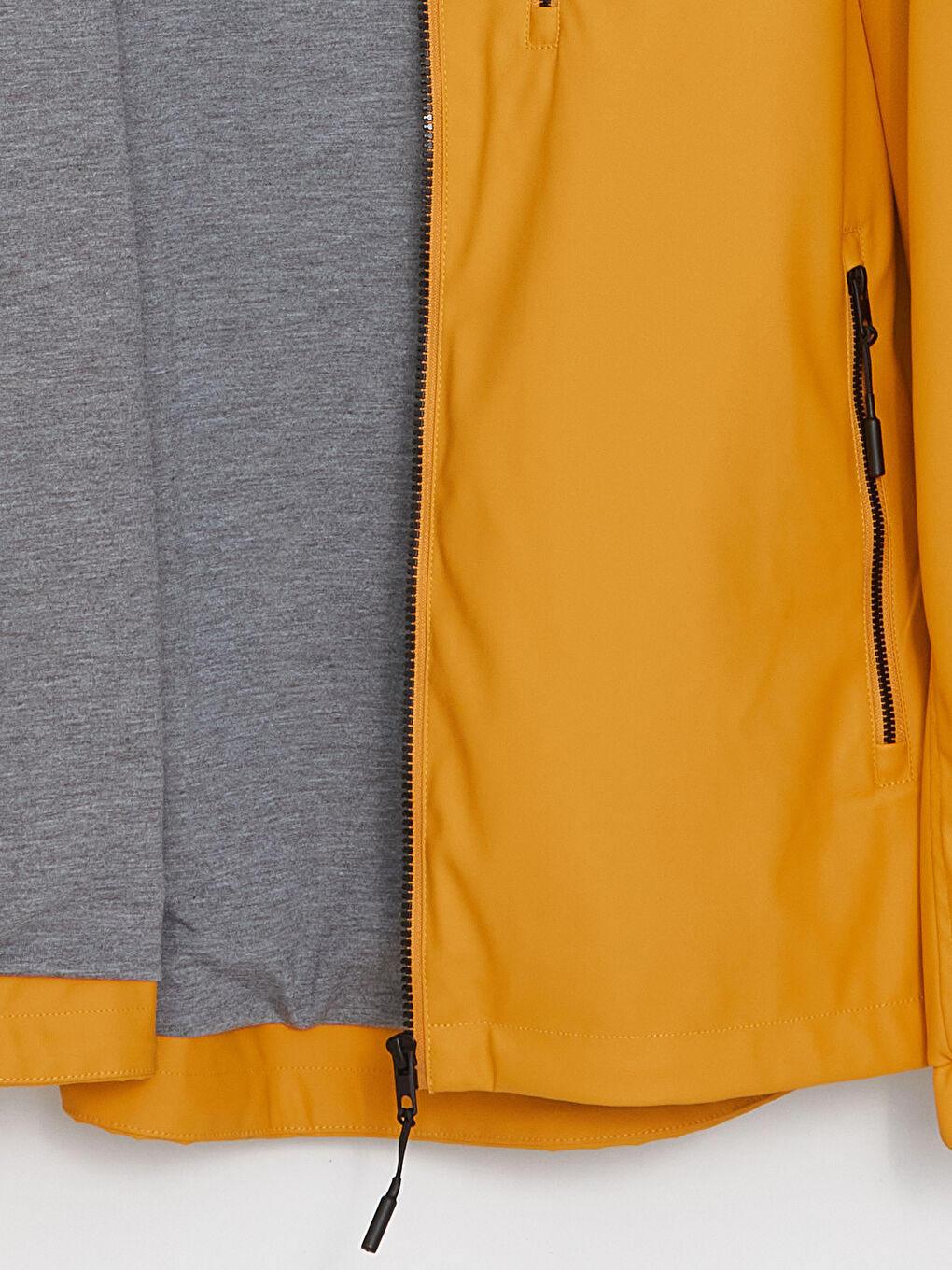 Sarı Standart Kalıp Kapüşonlu Erkek Yağmurluk-8