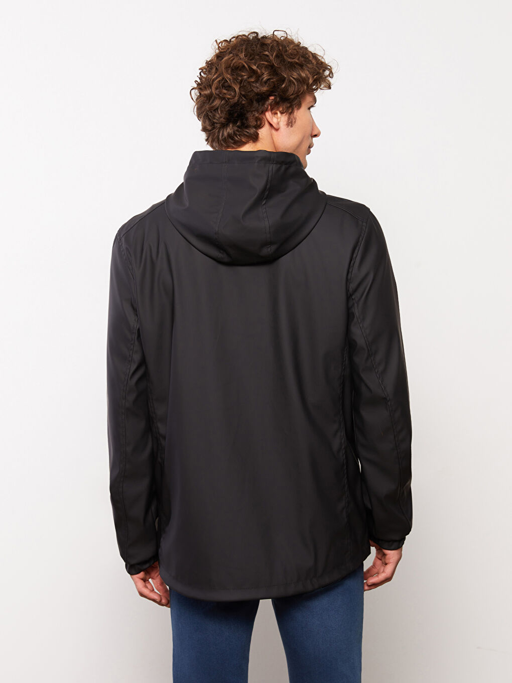 Regular Fit Hooded Men's Raincoat-5
