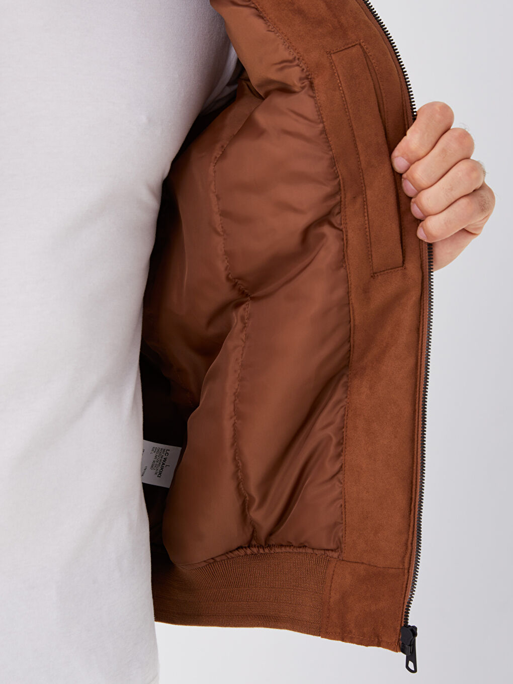 Palton Regular Fit Guler Tip Pâlnie Piele Întoarsă pentru Bărbați-4