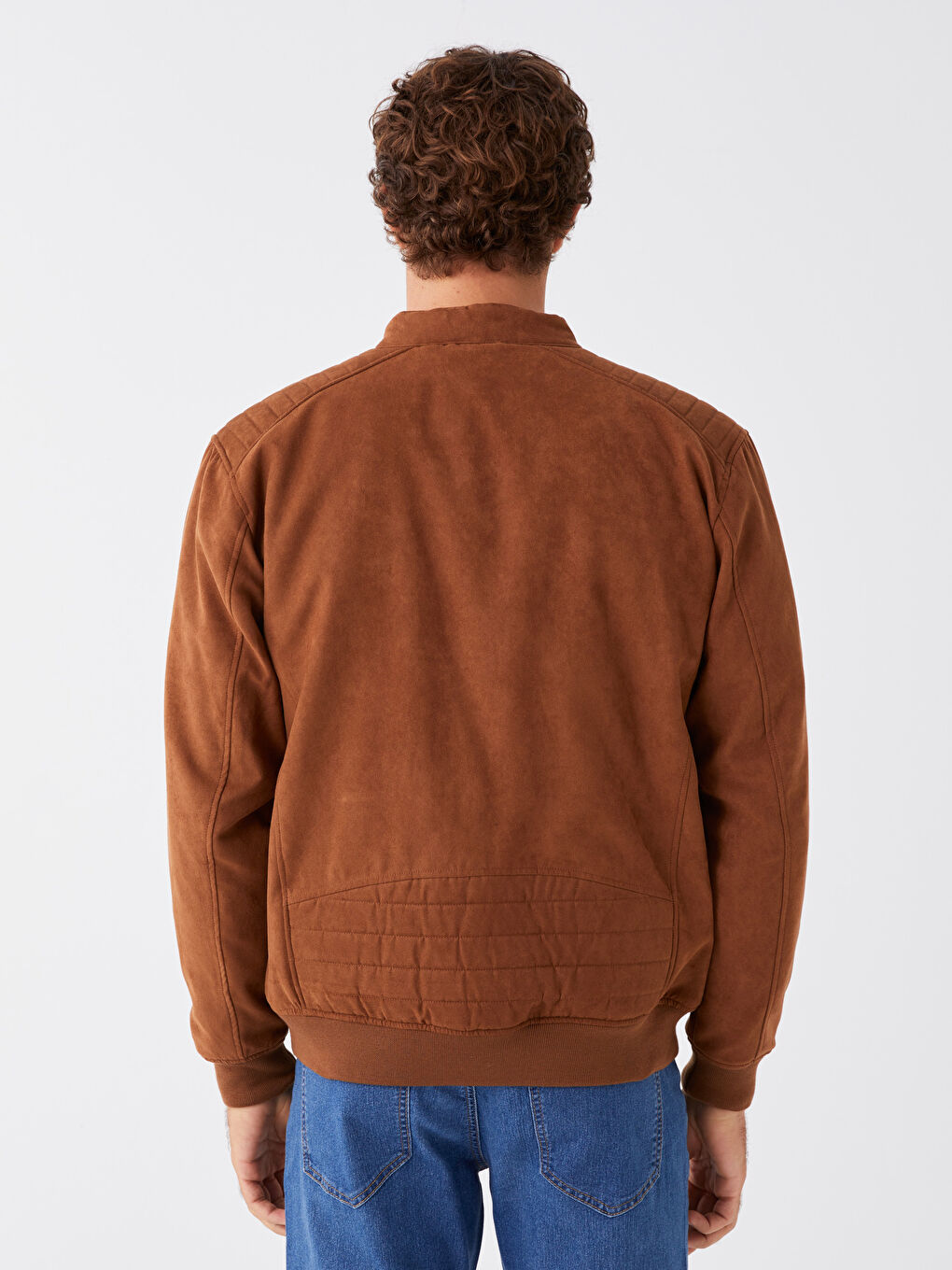 Palton Regular Fit Guler Tip Pâlnie Piele Întoarsă pentru Bărbați-5