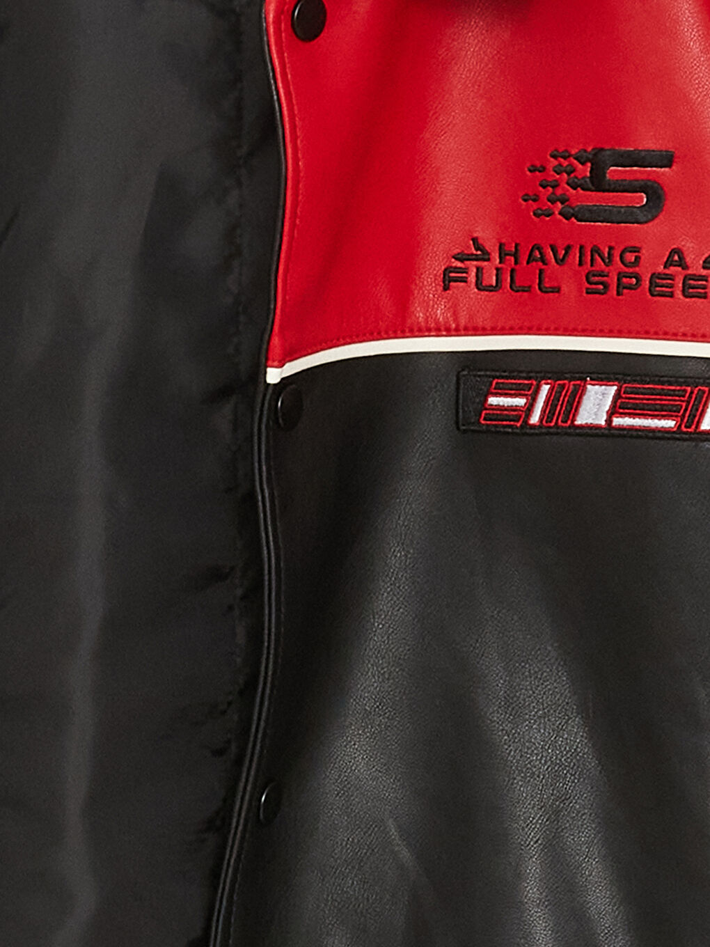 Siyah Standart Kalıp Gömlek Yaka Erkek Deri Görünümlü Mont-8