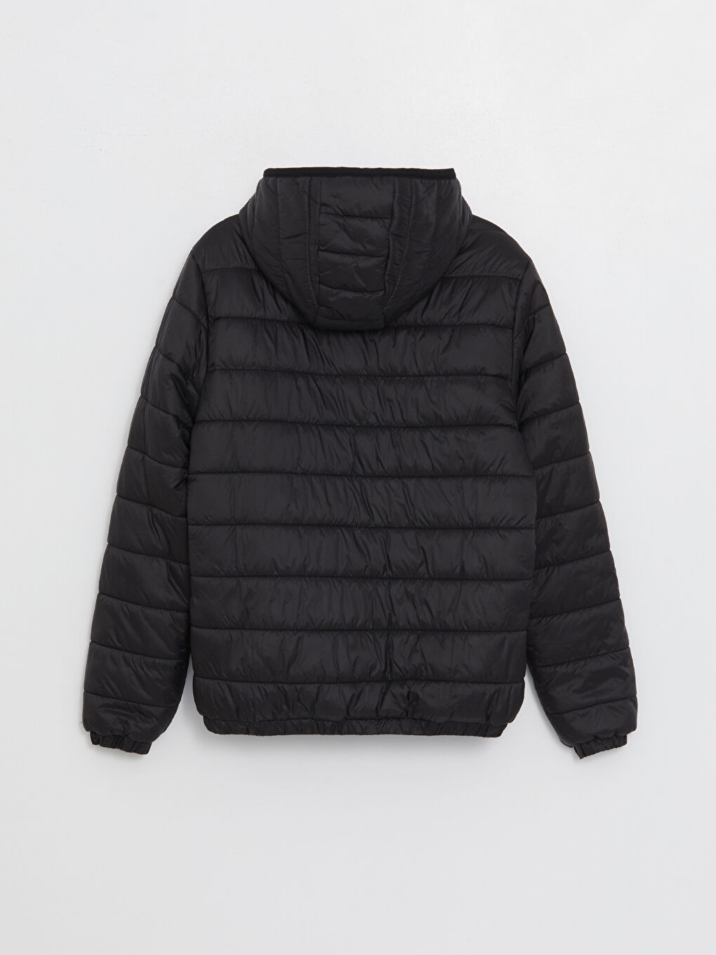 Siyah Slim Fit Kapüşonlu Erkek Şişme Mont-7