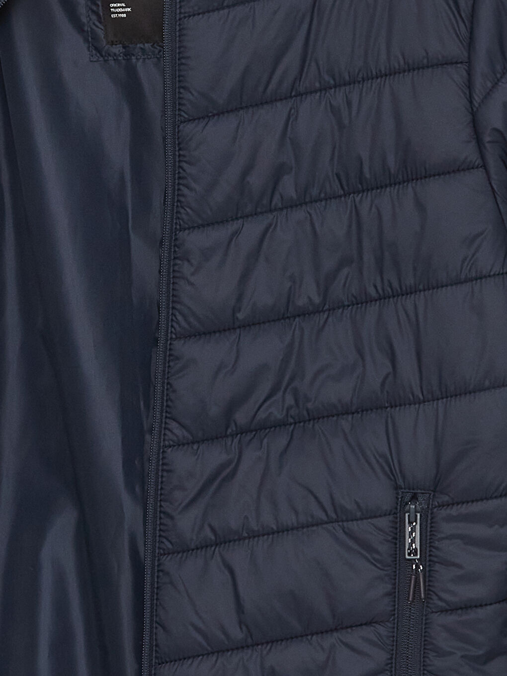 Lacivert Slim Fit Kapüşonlu Erkek Şişme Mont-7