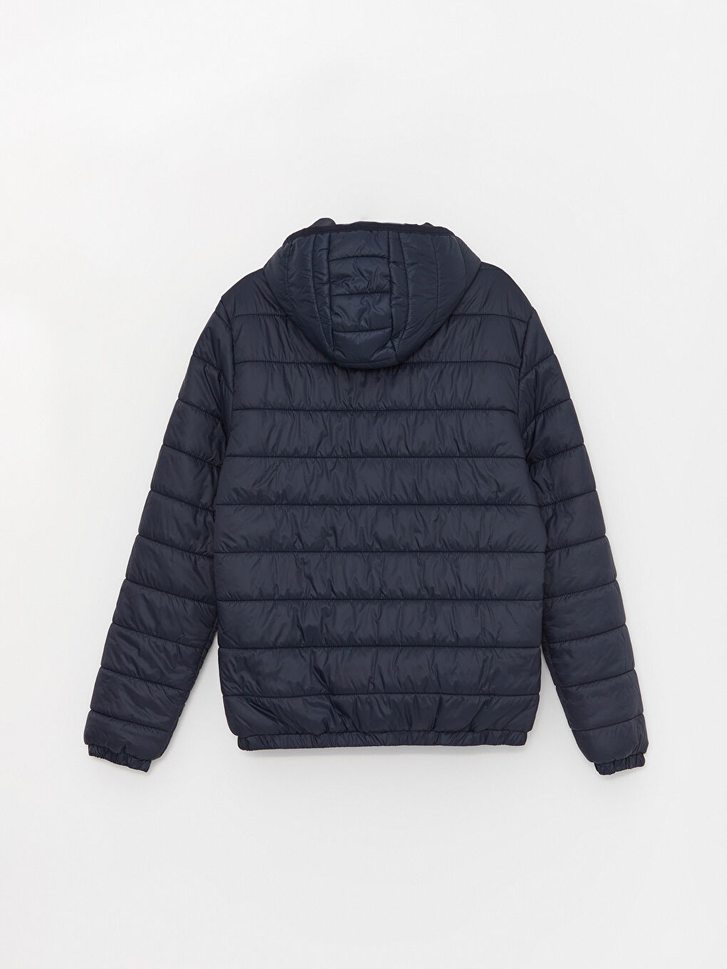 Lacivert Slim Fit Kapüşonlu Erkek Şişme Mont-8