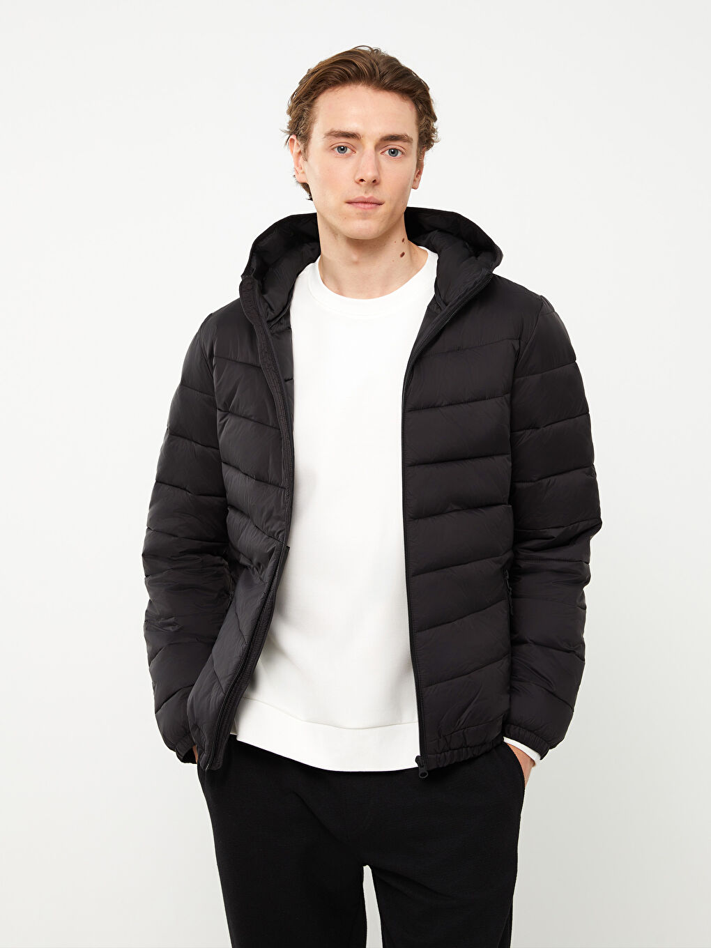 Slim Fit Hooded Men's Puffer Coat