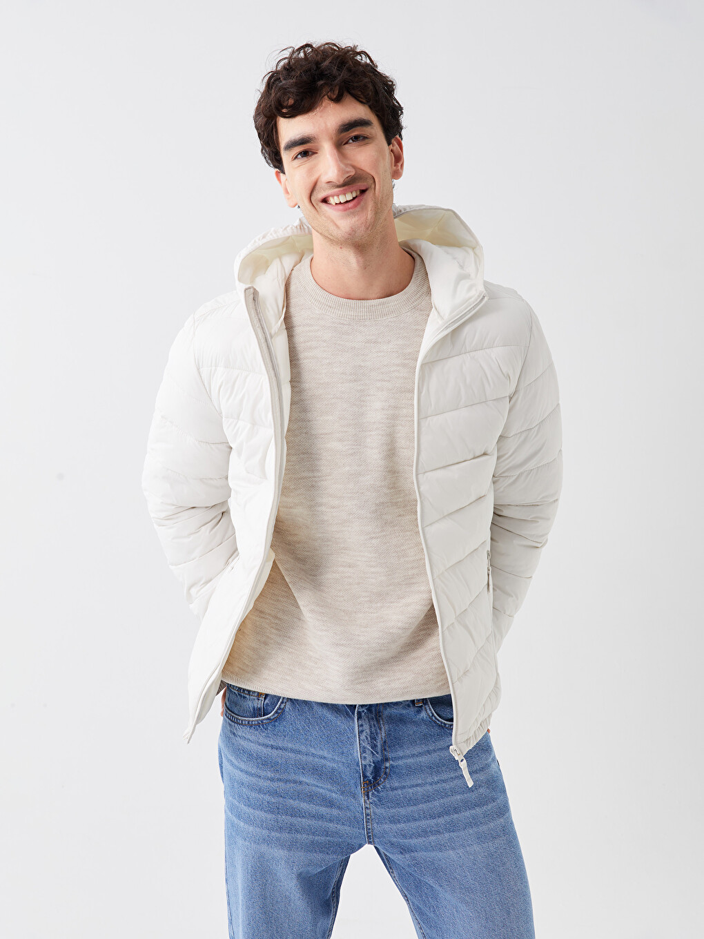 Manteau Bouffant À Capuche Pour Hommes Coupe Svelte