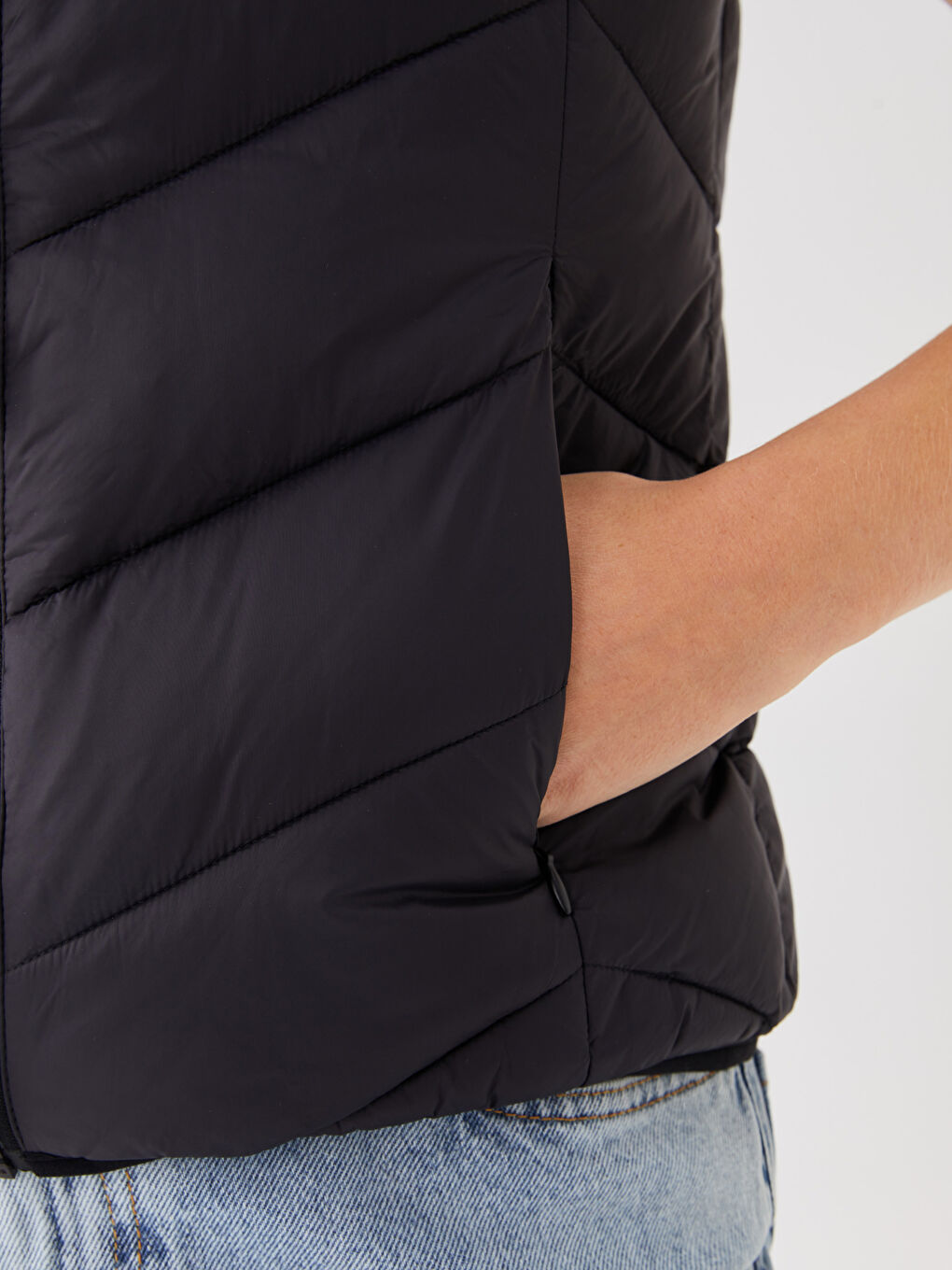 Žena CRNA Napuhani deblji prsluk-3