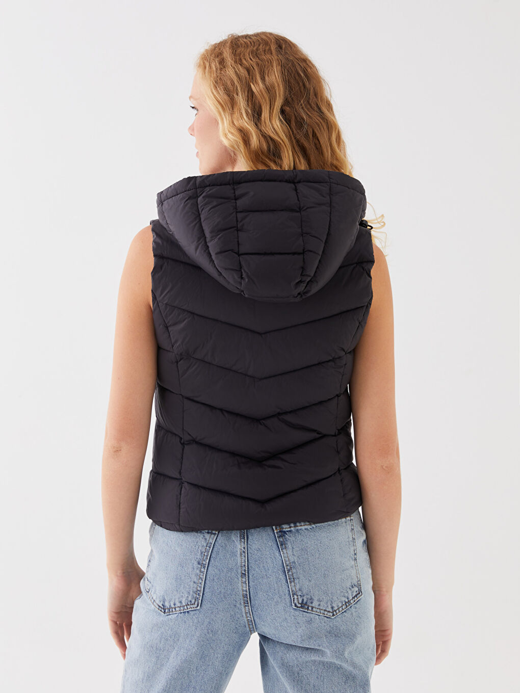 Žena CRNA Napuhani deblji prsluk-4