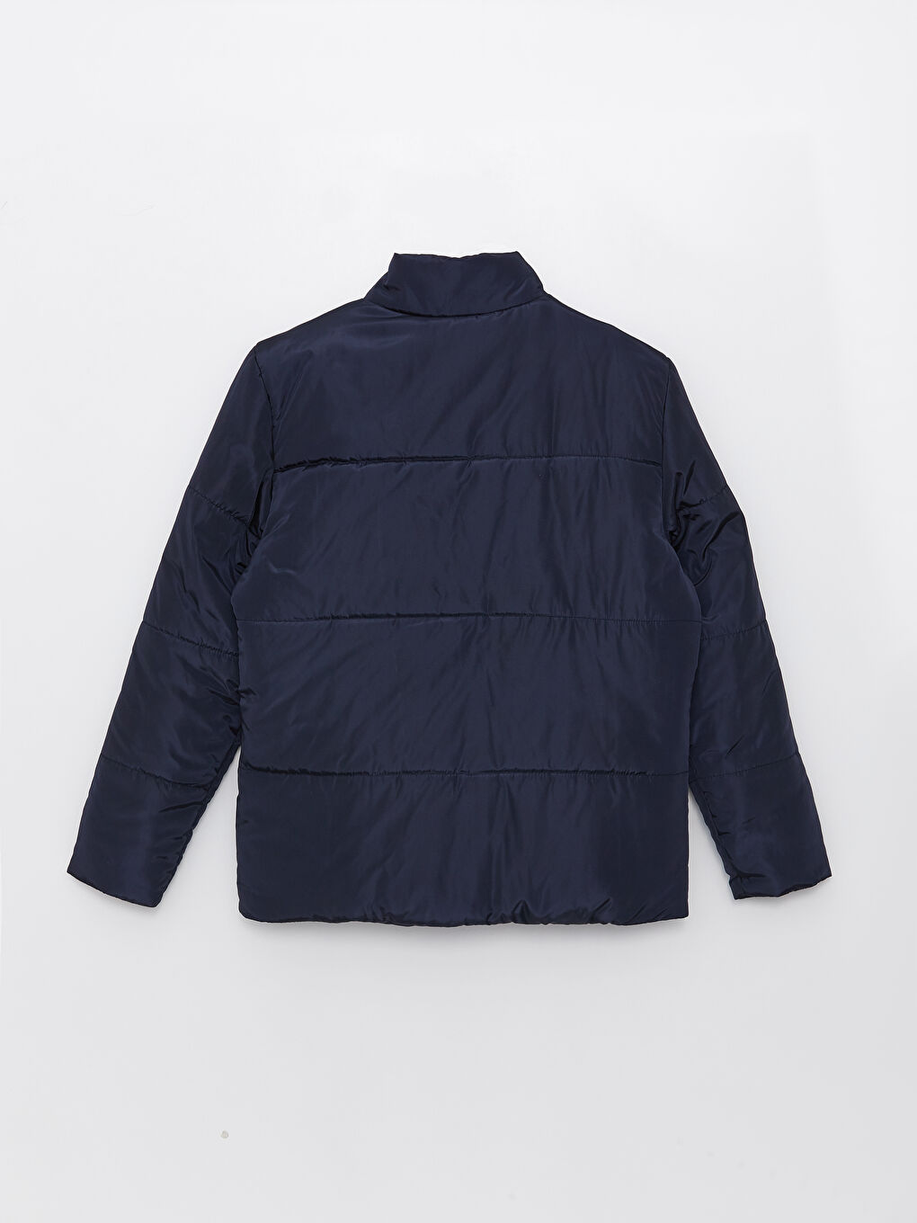 Lacivert Standart Kalıp Dik Yaka Erkek Şişme Mont-6