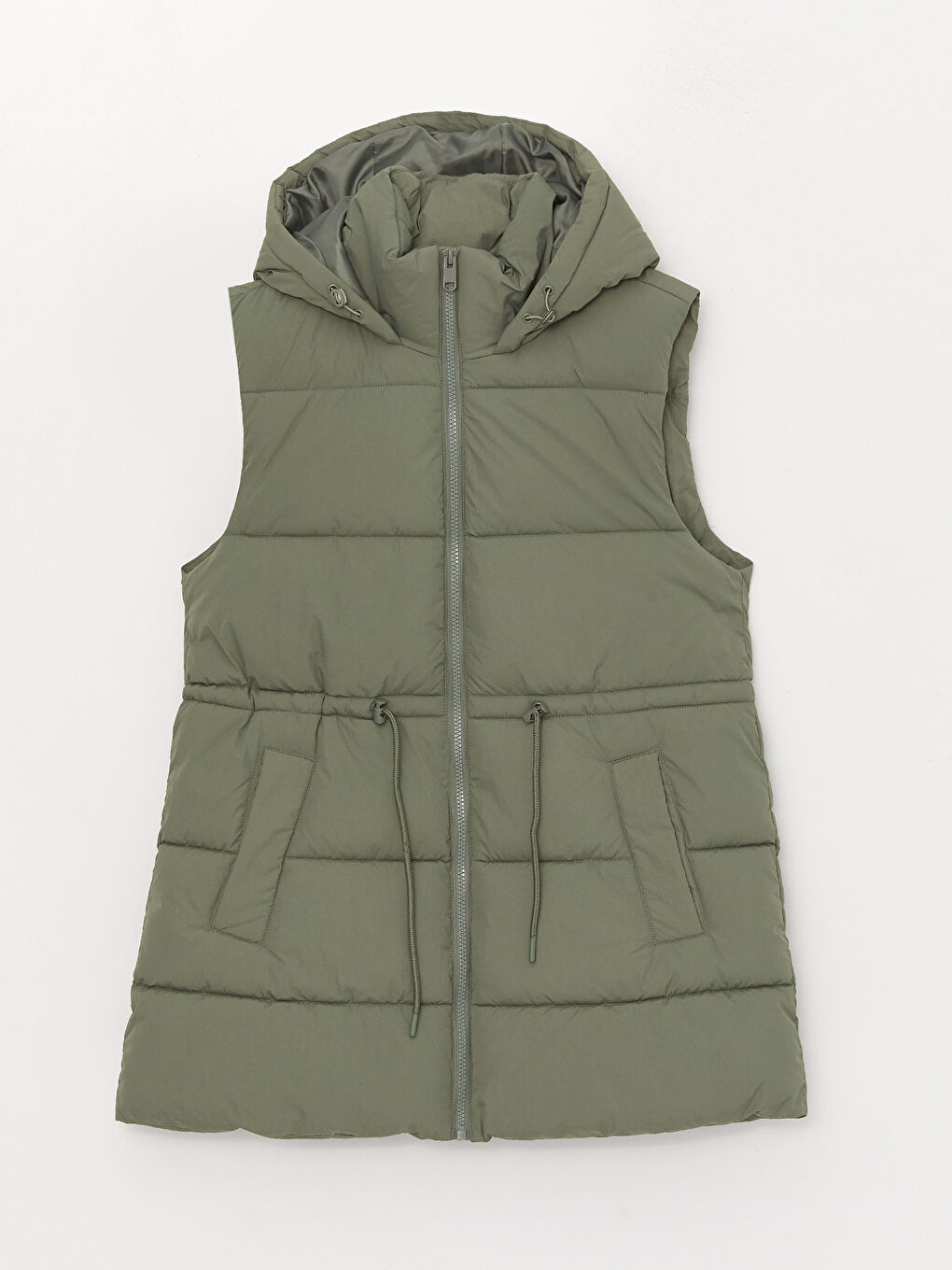 Women's Hooded Plain Puffer Gilet-6