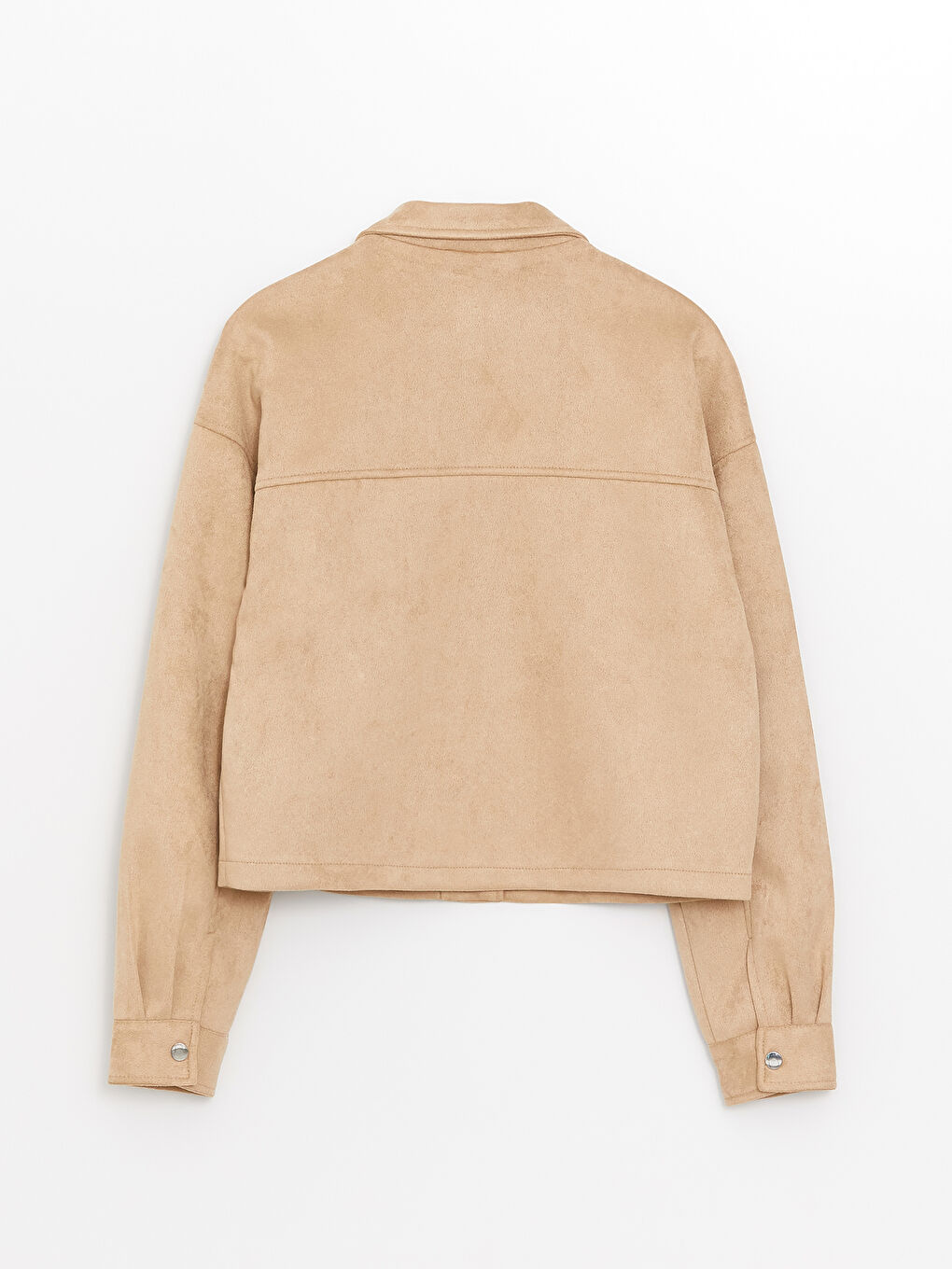 Shirt Collar Long Sleeve Women's Suede Coats-1