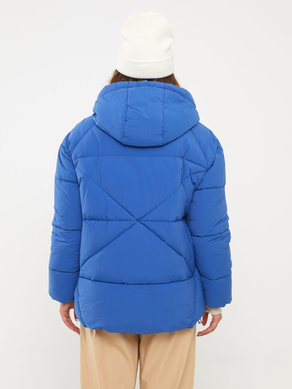 LCW Vision Mit Kapuze Regulär Langarm Oversize Steppmantel für Damen -W30577Z8-EWP