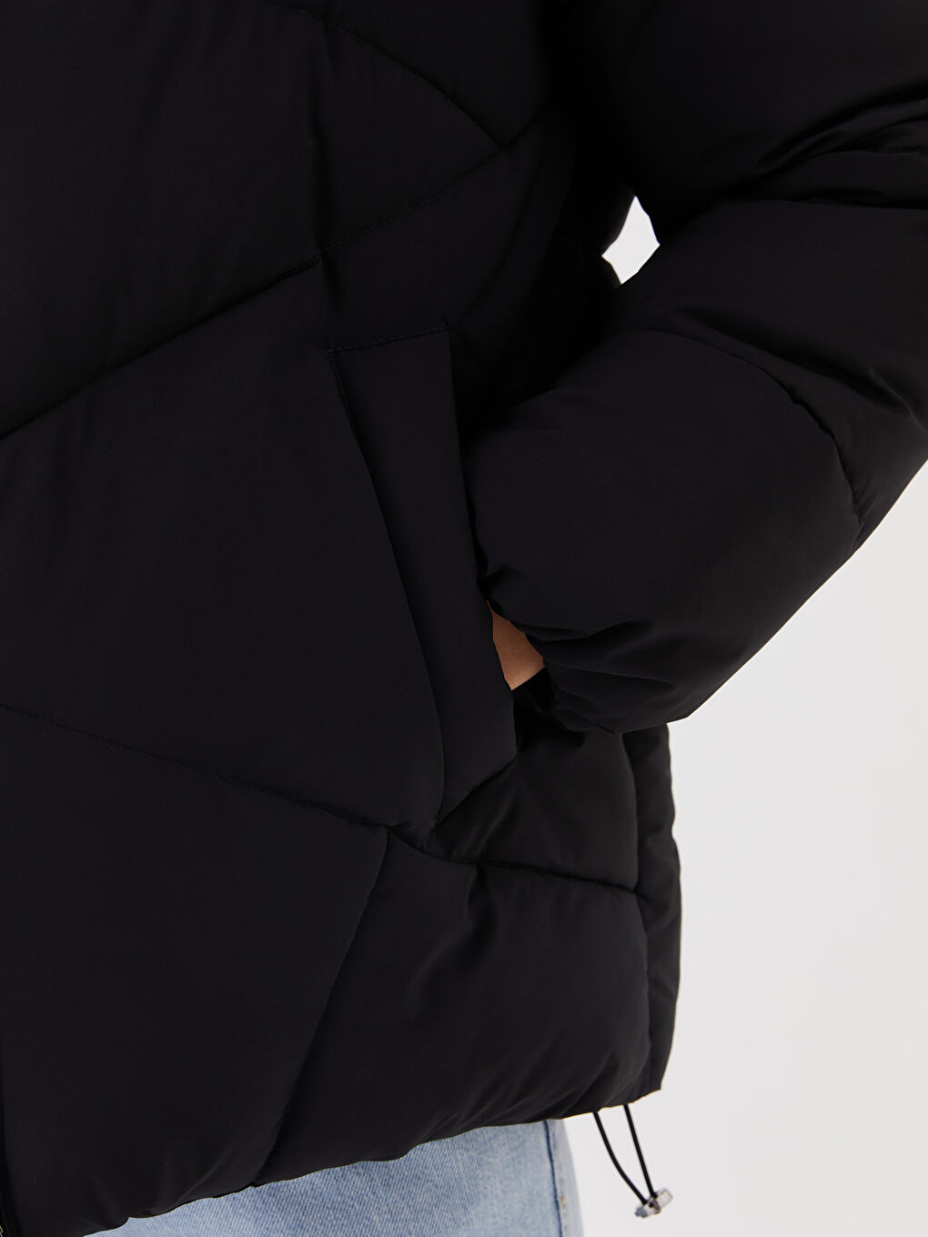 LCW Vision Mit Kapuze Regulär Langarm Oversize Steppmantel für Damen -W30577Z8-CVL