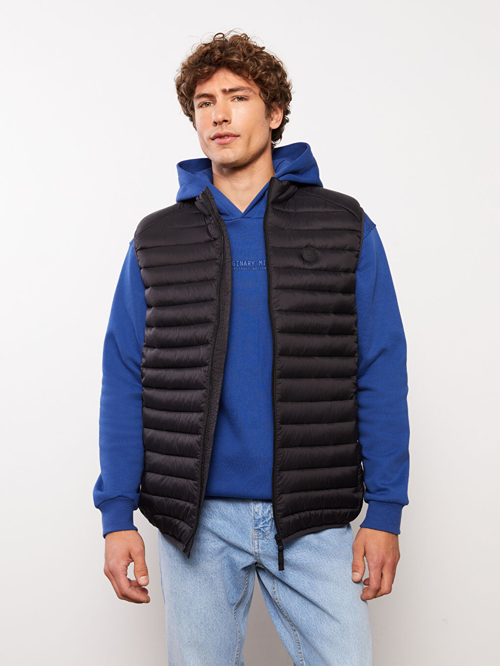 Slim Fit Funnel Neck Men's Puffer Gilet-1