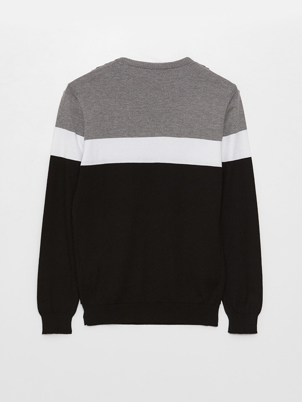 LCWAIKIKI Classic Crew Neck Long Sleeve Color Block Men's Knitwear Sweater -W30592Z8-CVL