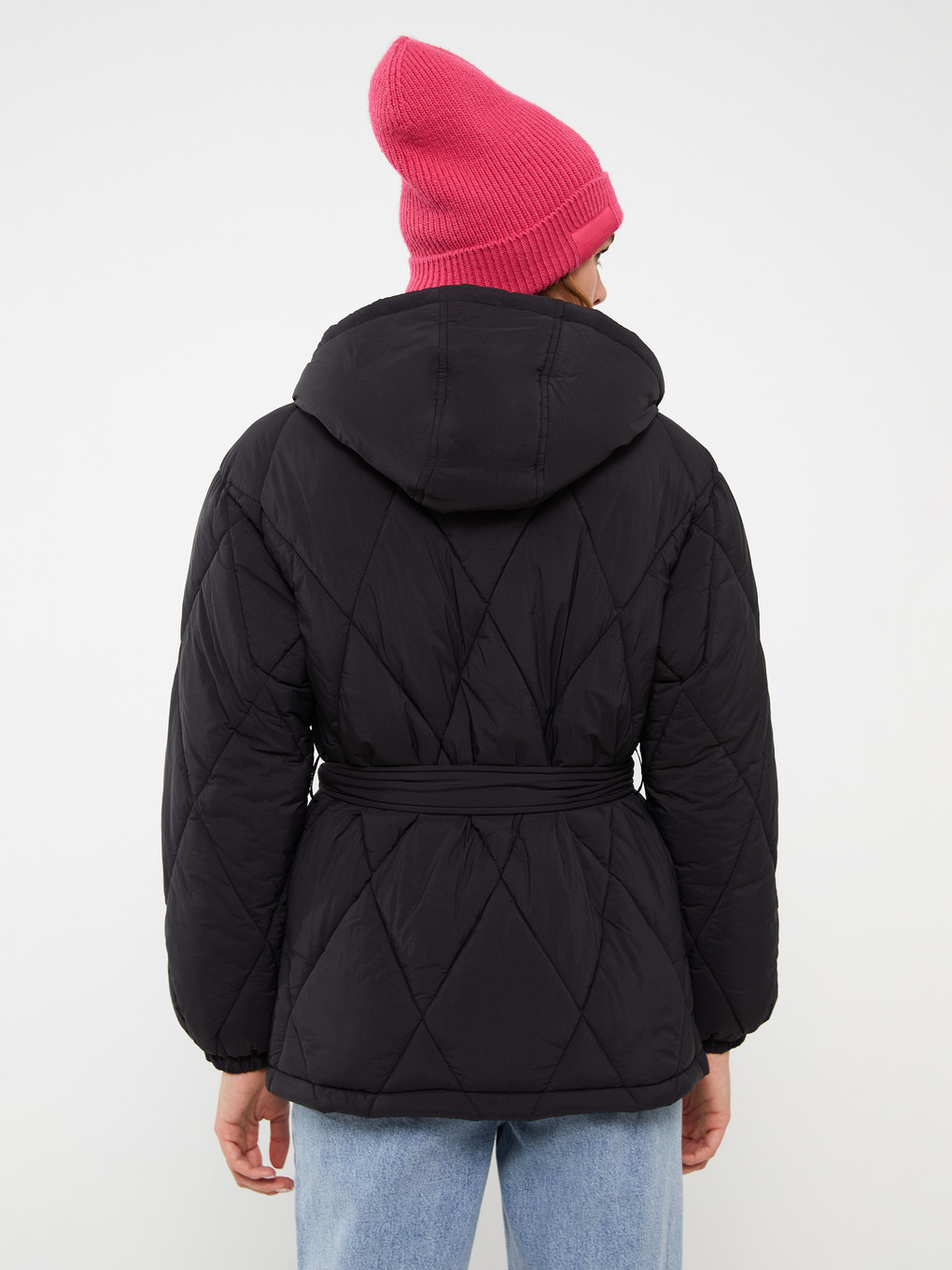 Manteau Bouffant Matelassé À Capuche Pour Femmes-5