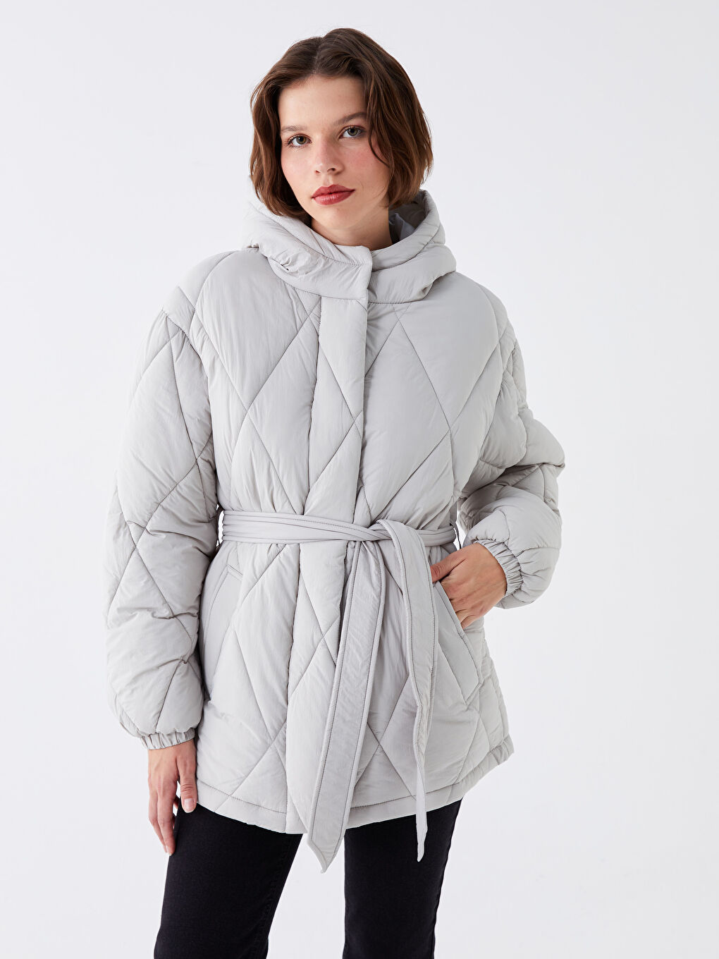 LCW Vision Hooded Quilted Women's Puffer Coat -W30609Z8-V36