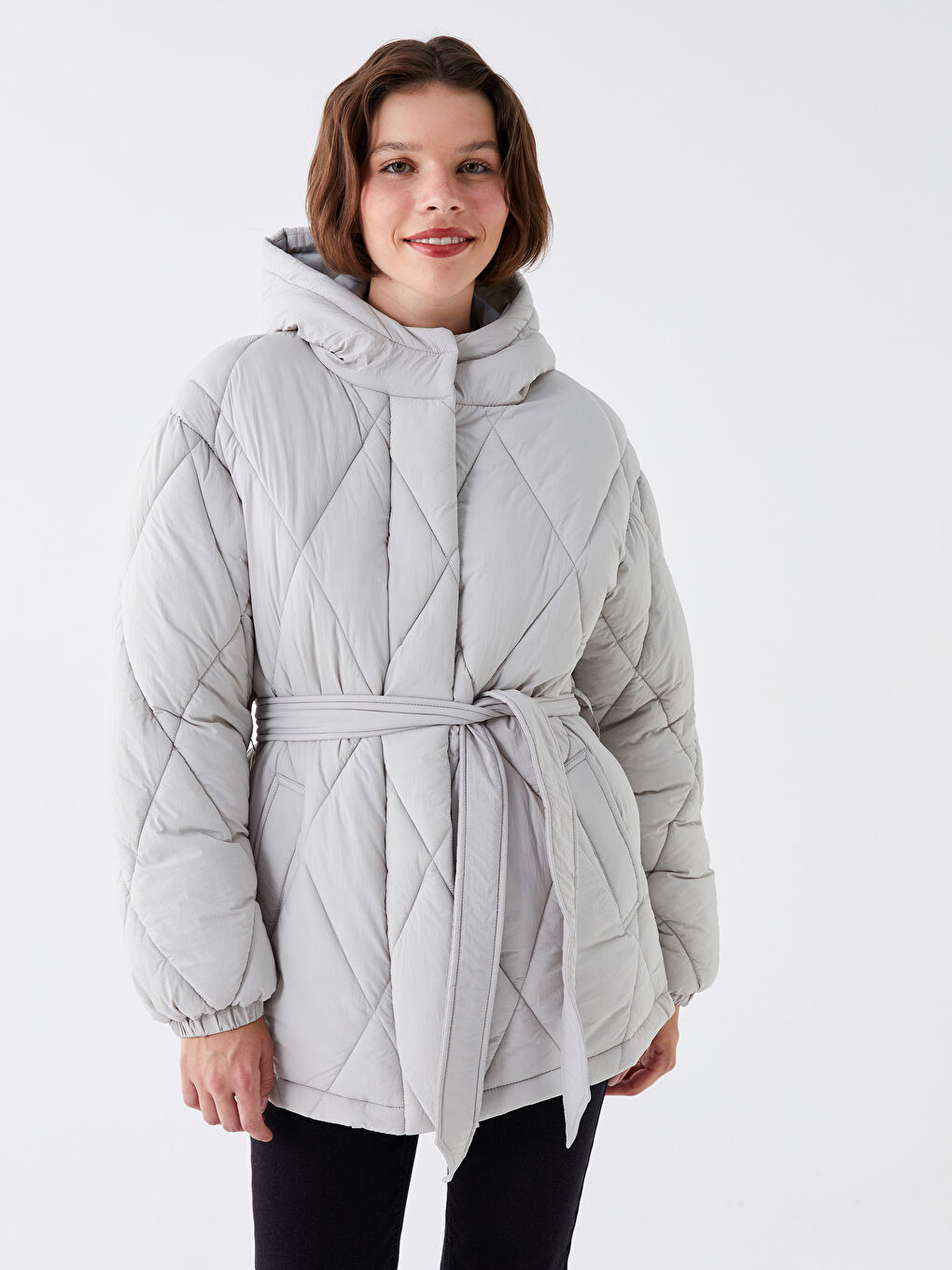 LCW Vision Hooded Quilted Women's Puffer Coat -W30609Z8-V36