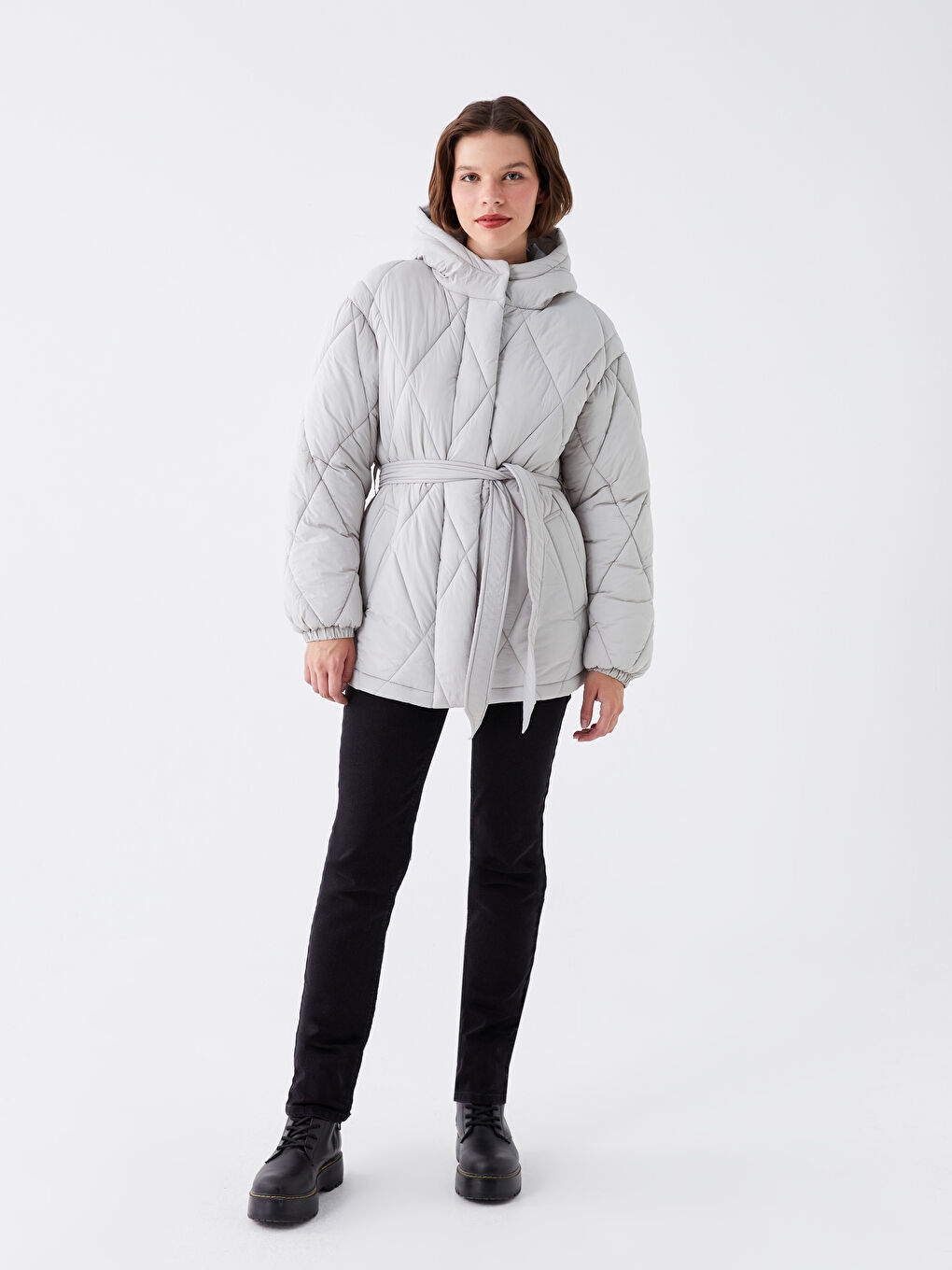 LCW Vision Hooded Quilted Women's Puffer Coat -W30609Z8-V36