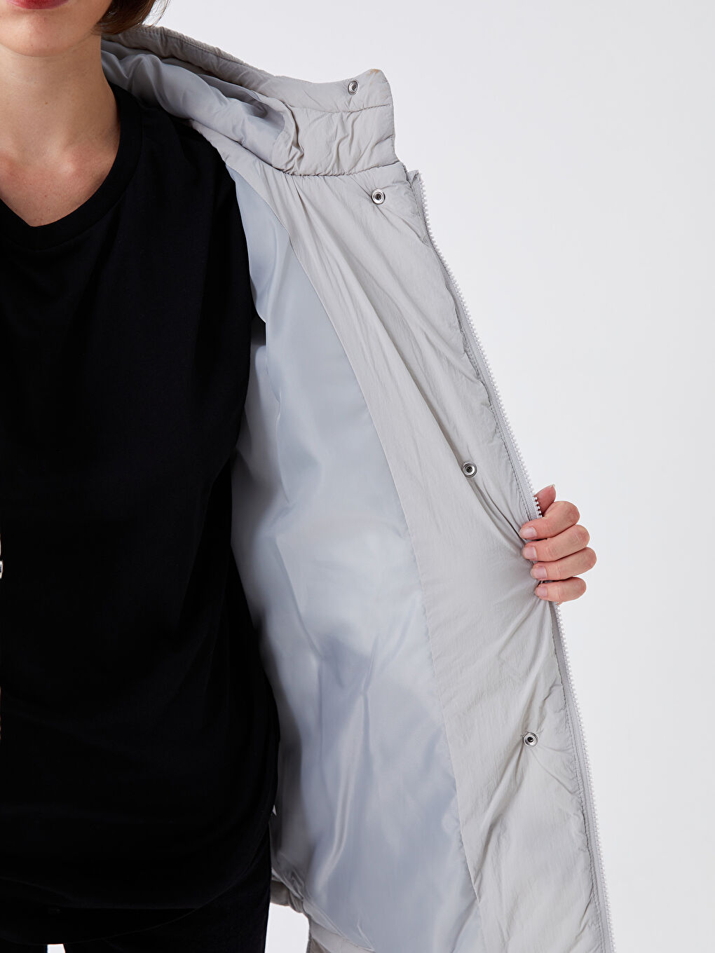 LCW Vision Hooded Quilted Women's Puffer Coat -W30609Z8-V36