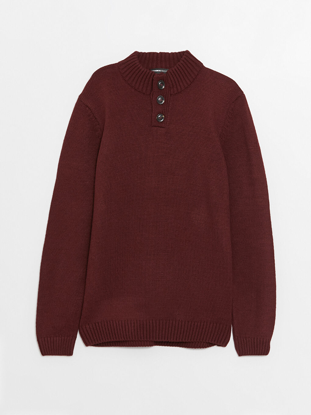 Funnel Neck Long Sleeve Men's Knitwear Sweater-5