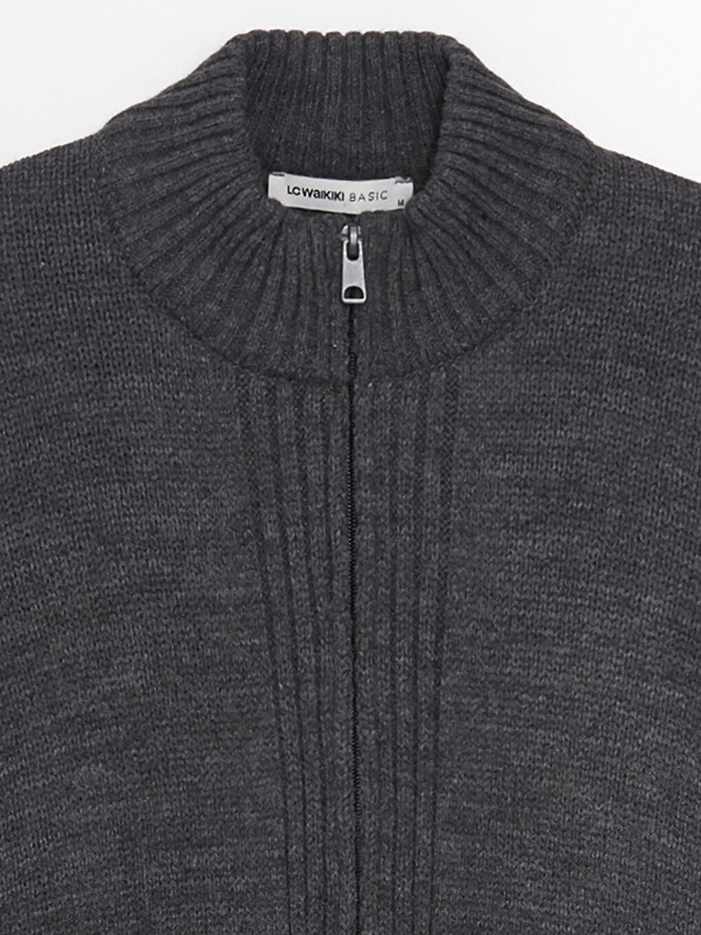 Кардиган из трикотажа с воротником-трубой стандартного кроя для мужчин-7