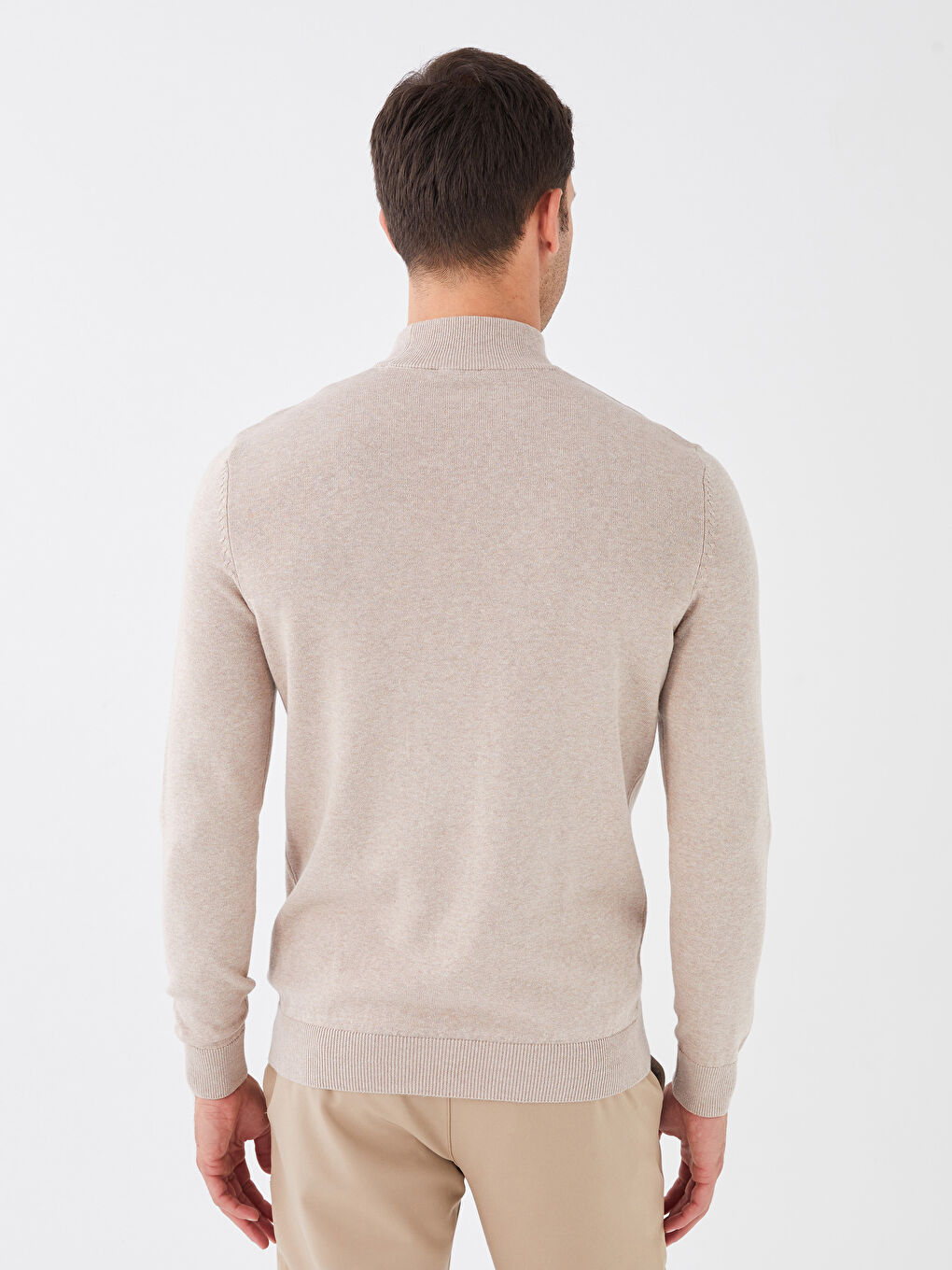 LCWAIKIKI Classic Half Turtleneck Long Sleeve Men's Knitwear Sweater -W30648Z8-E0B