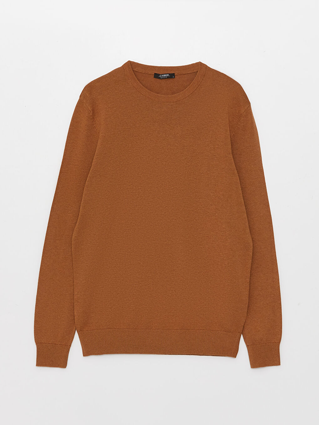 Crew Neck Long Sleeve Men's Tricot Sweater-5