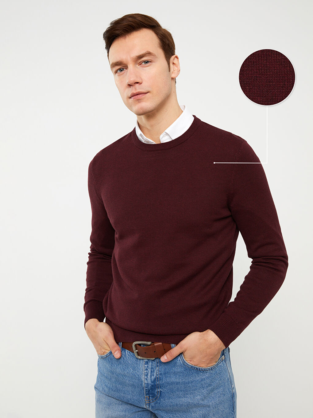 LCWAIKIKI Classic Crew Neck Long Sleeve Men's Tricot Sweater -W30650Z8-L9J
