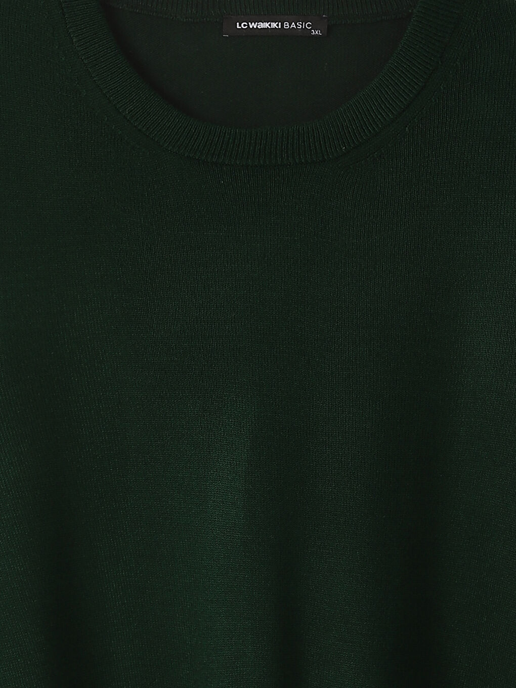 بلوفر تريكو كم طويل بياقة دائرية للرجال-3