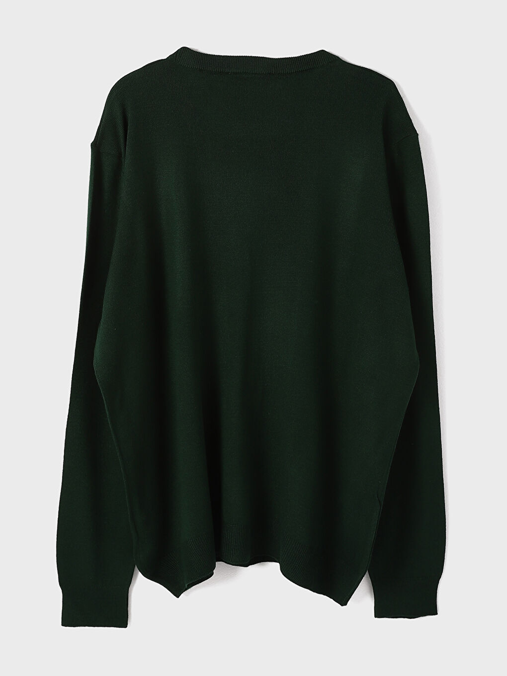 بلوفر تريكو كم طويل بياقة دائرية للرجال-1