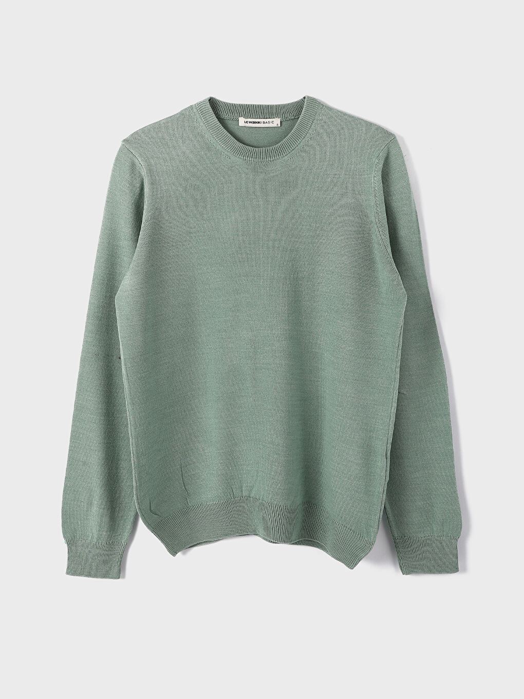 بلوفر تريكو كم طويل بياقة دائرية للرجال