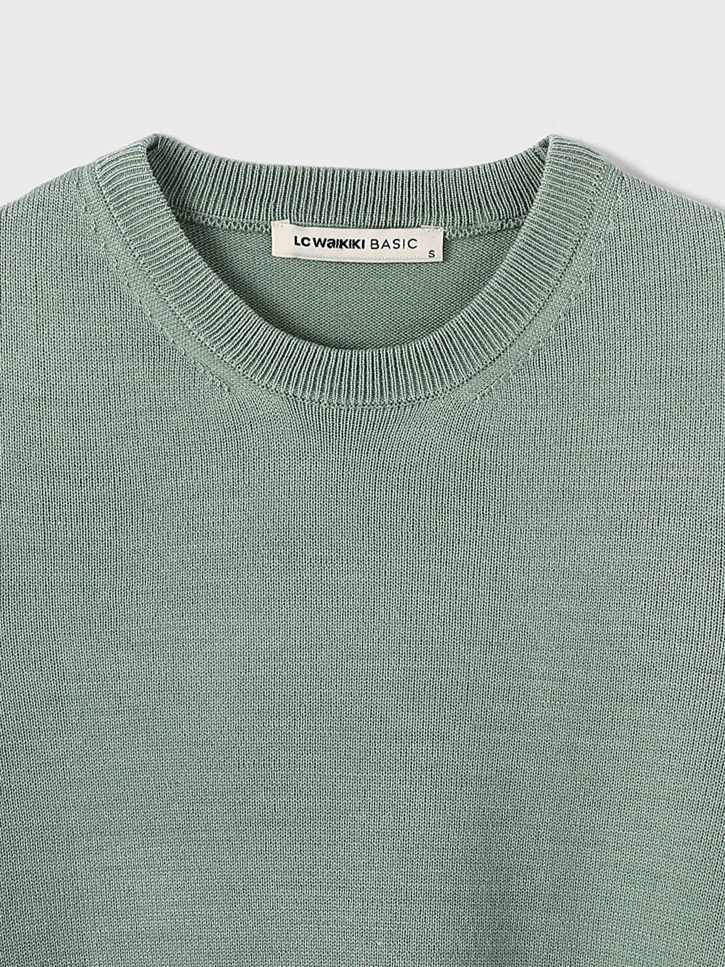 بلوفر تريكو كم طويل بياقة دائرية للرجال-2