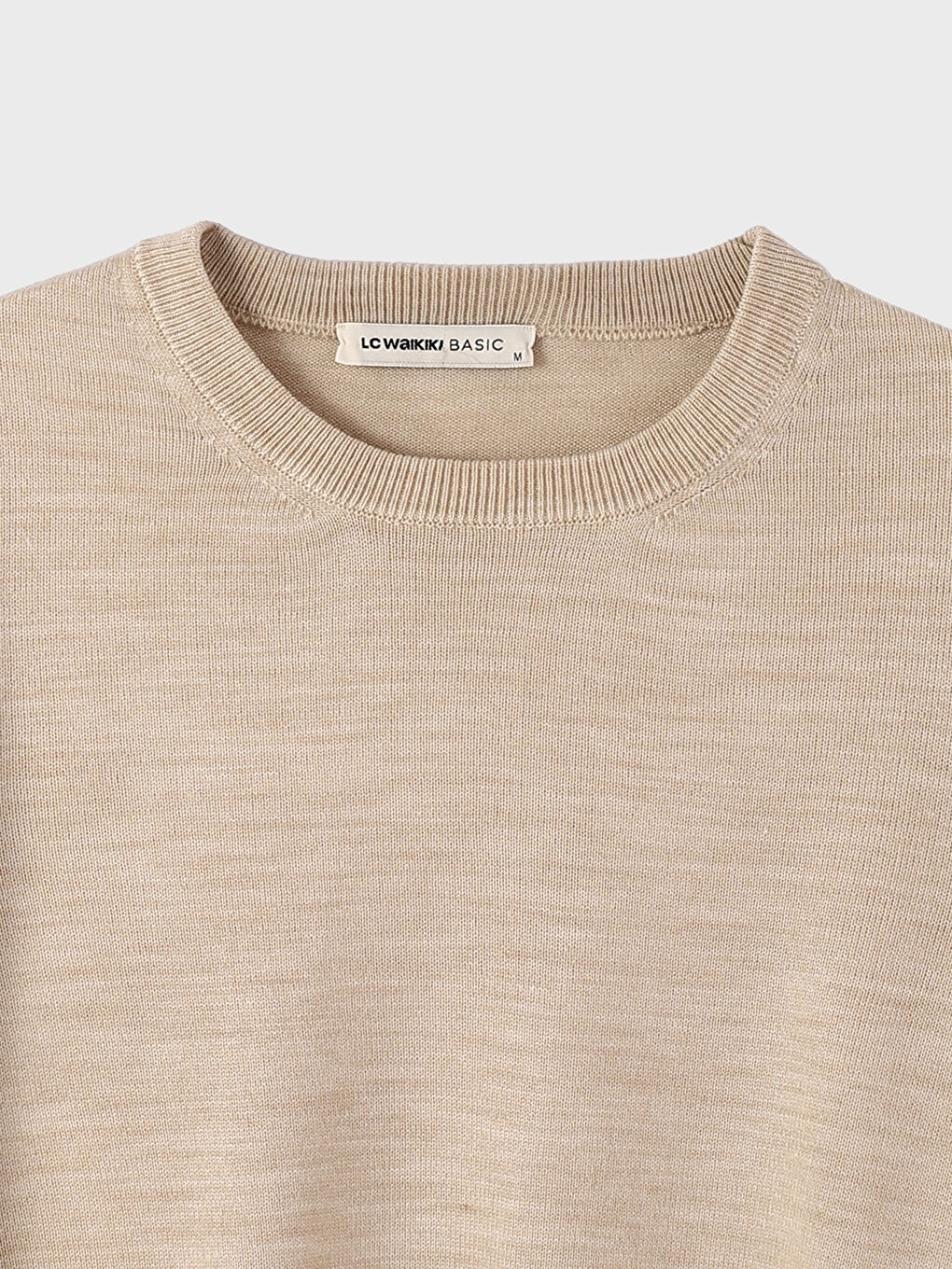 بلوفر تريكو كم طويل بياقة دائرية للرجال-3